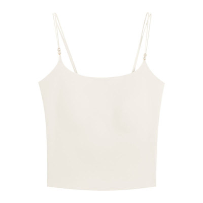 名创优品吊带带胸垫背心显瘦女外穿上衣夏季凉感一体美背2025新款