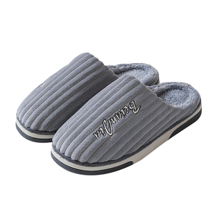 棉拖鞋男款秋冬季厚底加绒保暖加厚防滑休闲情侣居家毛毛拖鞋女士