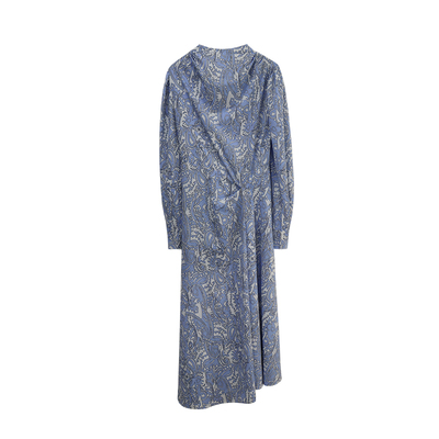 Lonslan复古碎花连衣裙女