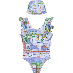 【会员福利】马拉丁童装儿童泳装女童大童年活力印花清爽背心泳衣