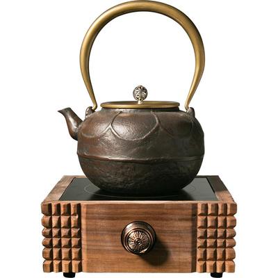 容山堂老铁壶大烧水壶纯铜实木