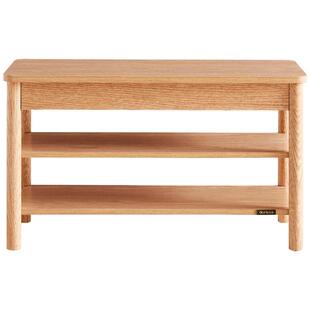 全友家居原木风可坐鞋柜一体换鞋凳2026新款家用门口实木脚穿鞋凳