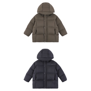幼悠男童杜邦三防纯色中长款95白鸭绒羽绒服冬季蓬松保暖连帽外套