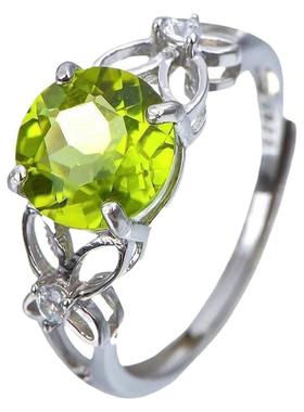 日韩新款橄榄石开口戒指