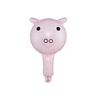 网红猪猪手持棒生日装饰场景布置儿童气球锤宝宝猪头棒充气玩具