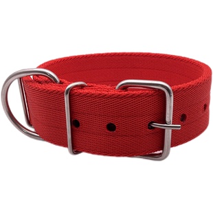 高品质出口比特犬土猎斗狗加宽加厚尼龙双层烈性大猛犬不锈钢脖圈