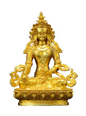 闯隆7cm地藏王鎏金铜像摆件