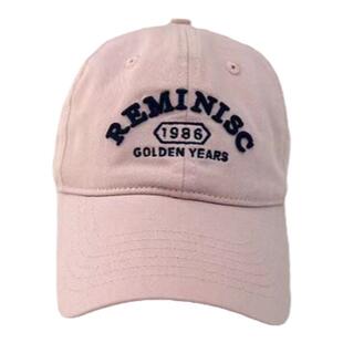 帽子女新款韩版字母REMI1986刺绣软顶棒球帽情侣街头百搭鸭舌帽潮