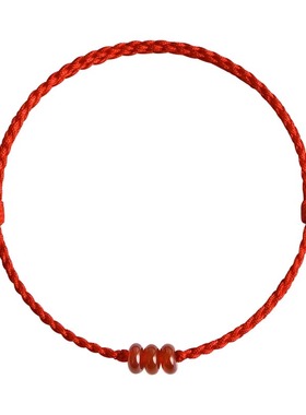 普陀山天然玛瑙红绳脚链手链脚链