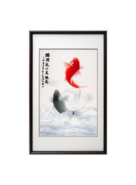 客厅玄关卧室餐厅新中式手工绣画