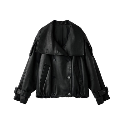 塞内加尔进口水洗山羊皮真皮外套