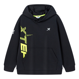 【商场同款】特步童装儿童春季新款男童休闲百搭连帽卫衣大童上衣