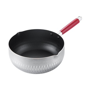 铝制雪平锅煮粥粉面锅日式奶锅商用单柄平底铝锅小汤锅不粘锅水勺