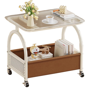 小推车零食置物架沙发边几客厅可移动茶几卧室床头柜床边收纳架子