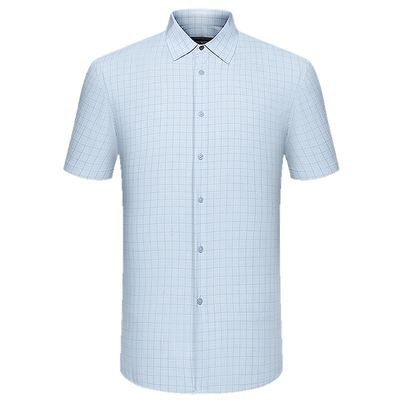 雅戈尔八字领短袖新商务衬衫