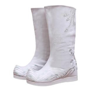 汉服靴子男女古风古装长筒汉服靴内增高皂靴古代宋明厚底国风武侠