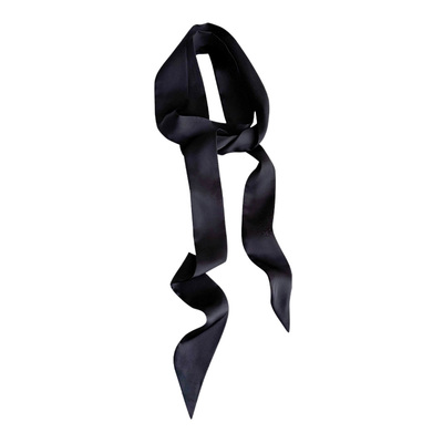 加长纯色尖角发带丝巾小长条