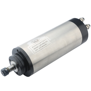 华江雕刻机主轴电机水冷4轴承80直径高速圆形ER11主轴雕刻机配件