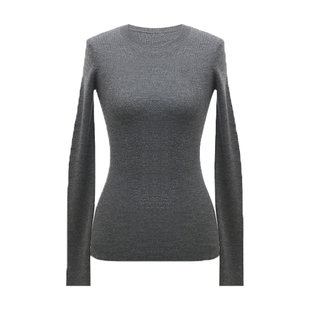 LadyJ-“秋之调色盘”鼎级扬子纱100%羊毛气质加厚圆领针织打底衫