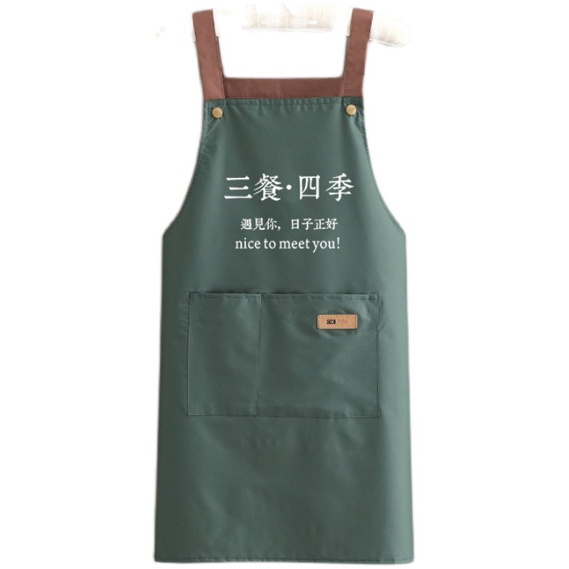 时尚防污罩衣女新款厨房家用长袖围裙定制logo印字餐饮专用工作男