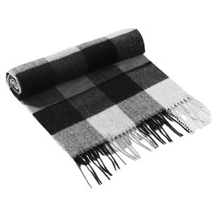 CACUSS格子羊毛围巾男士秋冬季保暖加厚高档礼盒装送爸爸男友礼物