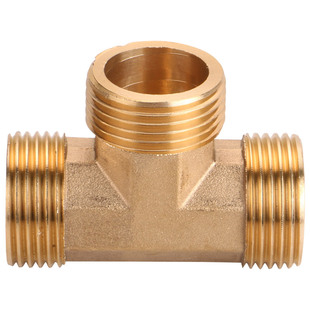 不锈钢三通接头4分6分1寸自来水管全铜加厚活接一内二外三通配件