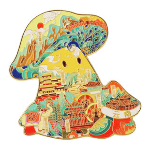 云南丽江蘑菇文创城市金属磁吸冰箱贴旅游景点纪念品高颜值伴手礼