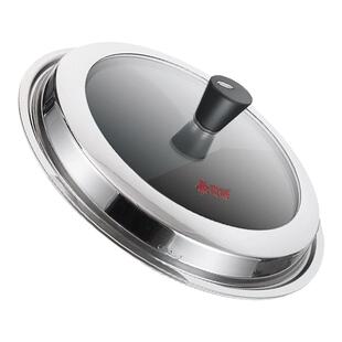 铿锵锅盖家用不锈钢汤锅雪平锅小炒菜锅盖加厚玻璃锅盖耐高温大号