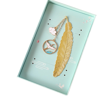 爱丽丝梦游仙境周边饰金色羽毛书签金属七夕情人节礼品物