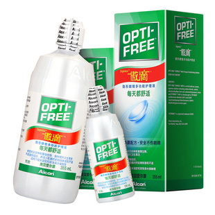 爱尔康傲滴护理液355ml+120ml 隐形近视眼镜美瞳清洗药水乐明进口