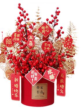 发财果新年布置冬青福桶春节装饰