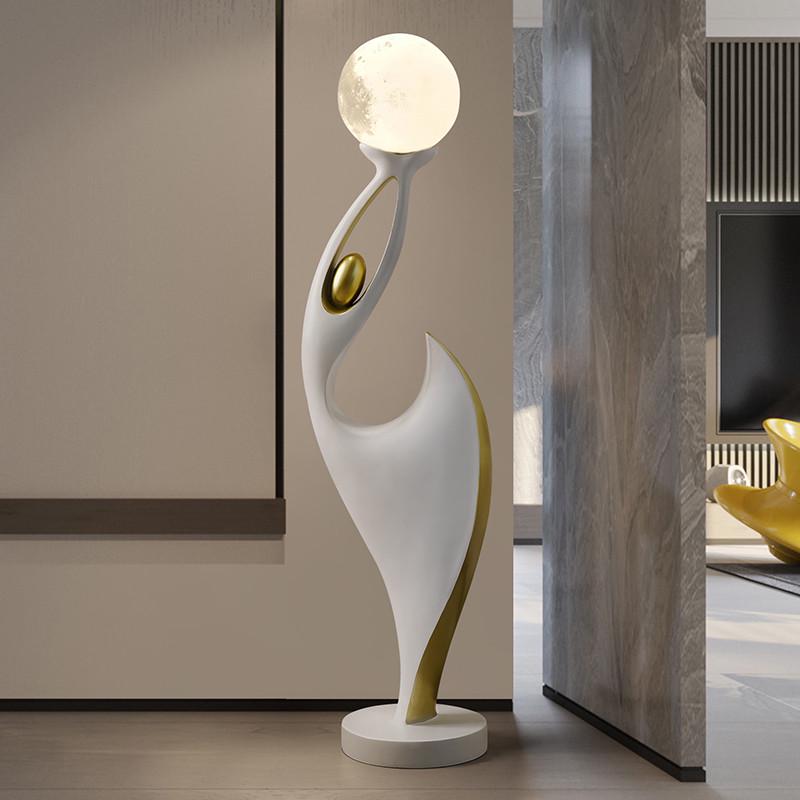 大型落地灯摆件客厅电视柜沙发旁玄关边艺术人物轻奢家居软装饰品