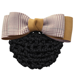 头花女网兜职业盘头发网银行护士餐饮服务员高级感丸子头工作发饰