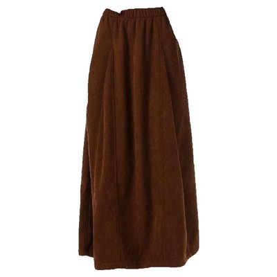 棕色灯芯绒半身裙真的美到心坎上