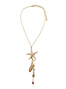 高级感金色海星吊坠项链女