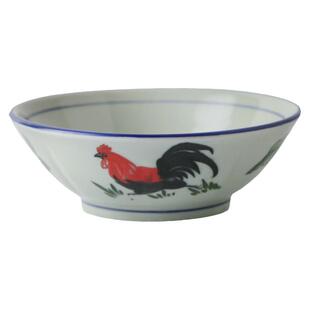 复古怀旧中式陶瓷公鸡奎斗碗家商用釉下彩加厚圆形斗笠碗经典汤碗