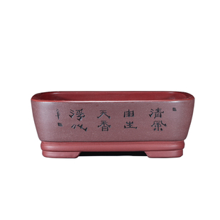 宜兴紫砂透气花盆手工精品简约盆景盆花卉绿植有孔长方形老桩盆栽