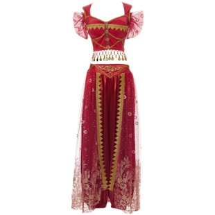 印度舞蹈服装女儿童茉莉公主套装新疆舞肚皮舞表演出服装异域风情