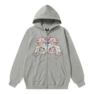 【现货】fletta bloom柳智敏款NGC卡通动漫精灵女孩宽松连帽卫衣