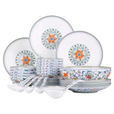 华光景瓷 骨瓷餐具套装高温釉中彩 高档轻奢礼宾中国风 国彩天姿