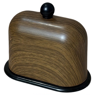 胡桃木纹牙签盒家用客厅分格牙签筒桌面茶几防尘牙线棉签收纳盒