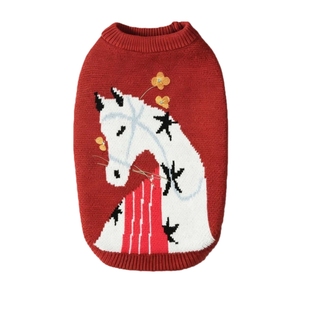 狗狗新年衣服秋冬毛衣边牧中型大型犬柴犬柯基过年喜庆冬装拜年服