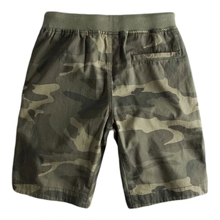 夏季迷彩弹力腰围男士休闲中裤Camo Elastic Waist Shorts For
