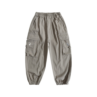 儿童一体绒工装裤新款宽松休闲裤