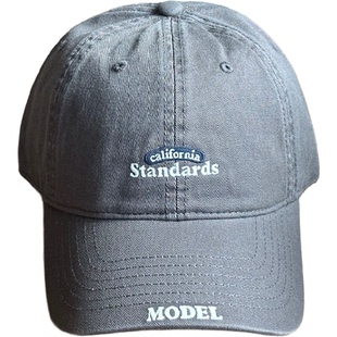 标杆.温和精致.美式复古字母水洗棒球帽子软顶女加深鸭舌帽休闲男