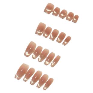 【轨迹流萤】冰透裸色嬛嬛甲手工穿戴甲纯欲腮红法式猫眼美甲贴片