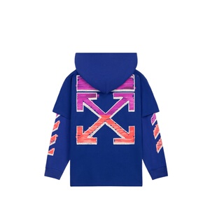 OFF-WHITE™ 情侣装新款假两件连帽卫衣连帽衫