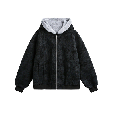 lemanism美式潮流荔枝软皮连帽座山雕棉服男2025新款情侣保暖外套