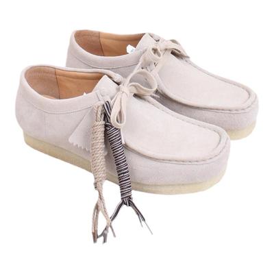 低帮翻毛皮wallabee生胶底烟胶底