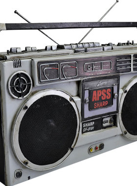 米拉桑复古收录音机模型铁皮客厅